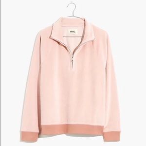 Madewell mwl velour half-zip sweatshirt
